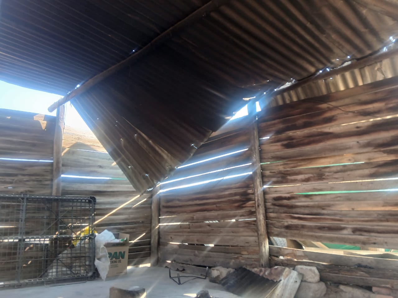 Damaged kitchen structure