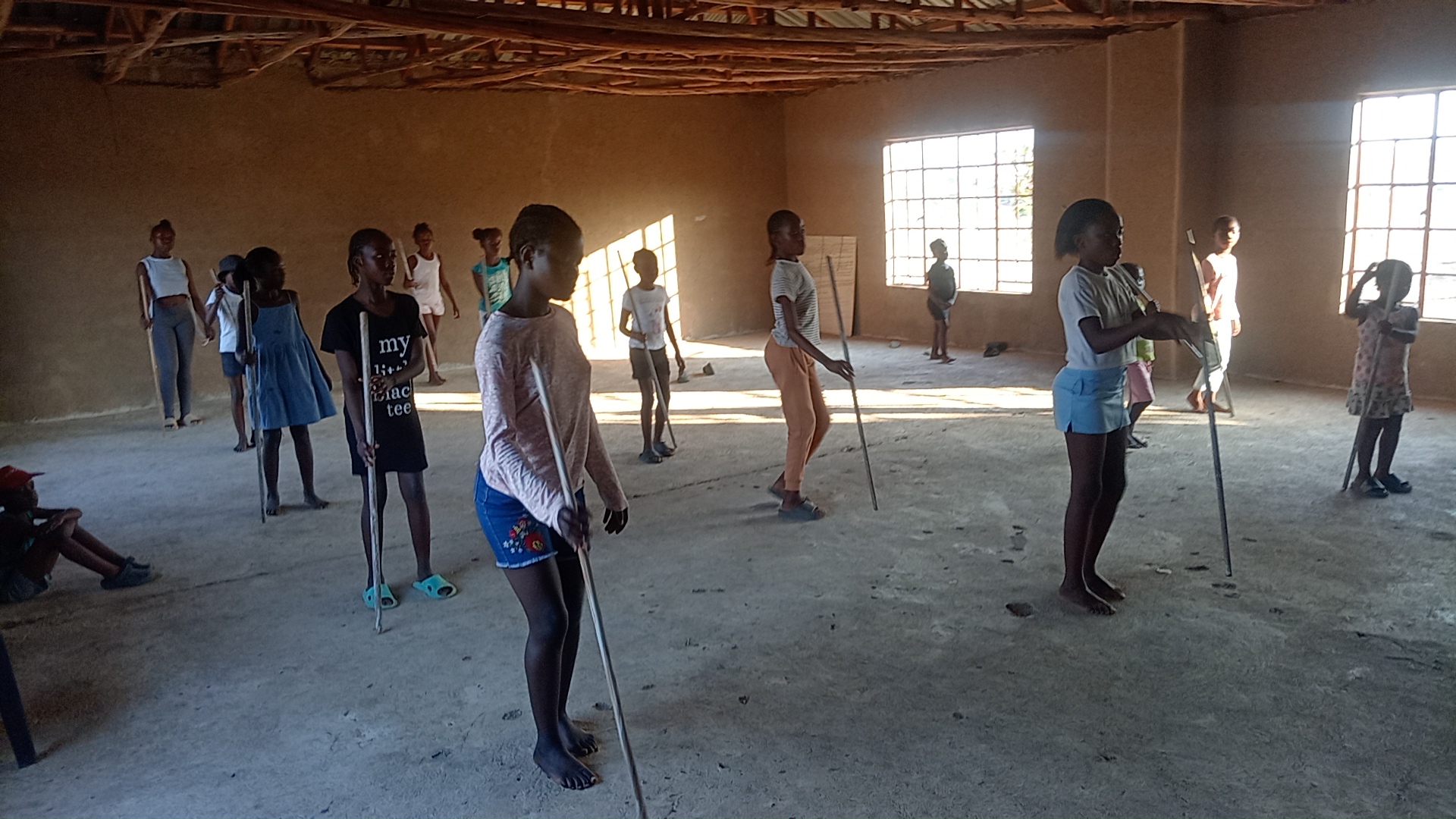 Drum majorettes practice