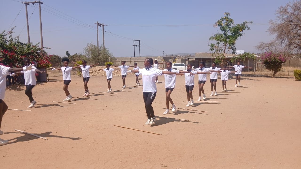 Drum majorettes in action